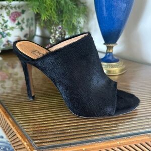 Pedro Garcia Elegant Black Heeled Mules, Size 38